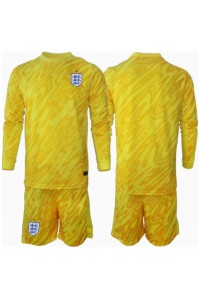 Fotbalové Dres Anglie Brankářské Dětské Venkovní Oblečení ME 2024 Dlouhý Rukáv (+ trenýrky)